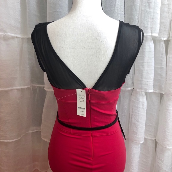 Bebe Pink Sheer Bodycon Dress - Picture 2 of 2